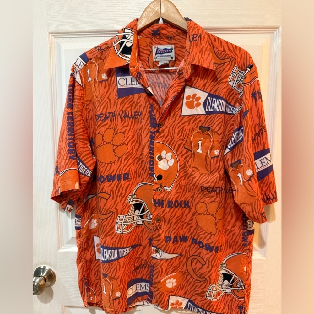 Reyn Spooner Orange Clemson Tigers Button Down Shirt